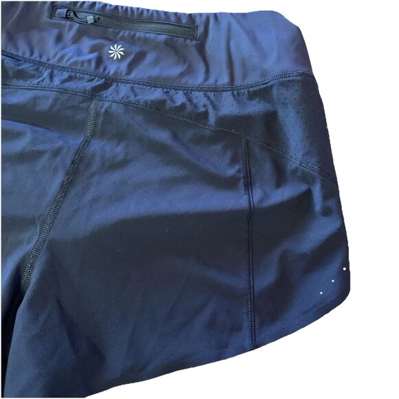 Athleta Run With It 3.5" Running Short Sz Small Black Stretch Pocket Sporty - Picture 4 of 11